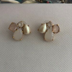Kate Spade Cream and Gold Stud Earrings